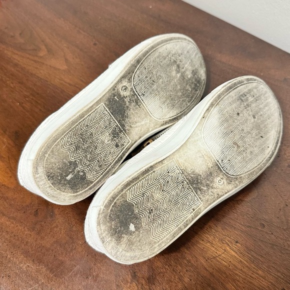 Krush White Zip Slide On Shoes Mens 6 /‎ Womens 8W Vegan Leather Snake Embossed - Picture 7 of 7